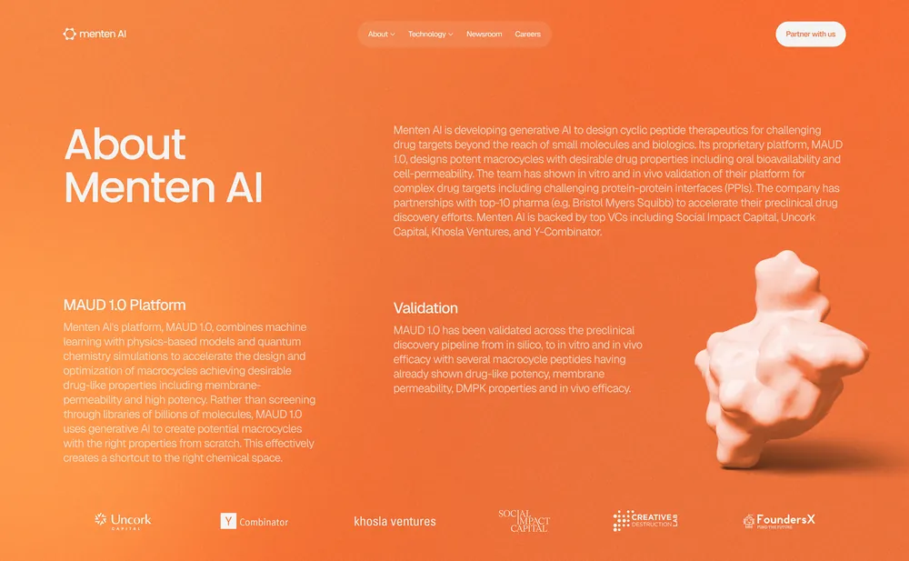 menten AI website design